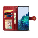 For Samsung Galaxy S22 5G Solid Color Leather Buckle Phone Case(Red)