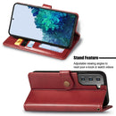 For Samsung Galaxy S22 5G Solid Color Leather Buckle Phone Case(Red)