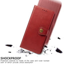 For Samsung Galaxy S22 5G Solid Color Leather Buckle Phone Case(Red)