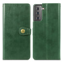 For Samsung Galaxy S22 5G Solid Color Leather Buckle Phone Case(Green)