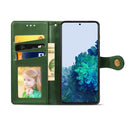 For Samsung Galaxy S22 5G Solid Color Leather Buckle Phone Case(Green)