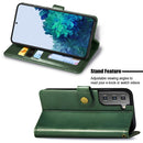 For Samsung Galaxy S22 5G Solid Color Leather Buckle Phone Case(Green)