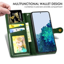 For Samsung Galaxy S22 5G Solid Color Leather Buckle Phone Case(Green)