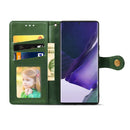 For Samsung Galaxy S22 Ultra 5G Solid Color Leather Buckle Phone Case(Green)