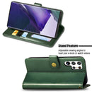 For Samsung Galaxy S22 Ultra 5G Solid Color Leather Buckle Phone Case(Green)