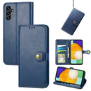 For Samsung Galaxy A13 5G Solid Color Leather Buckle Phone Case(Blue)