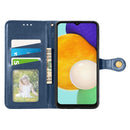 For Samsung Galaxy A13 5G Solid Color Leather Buckle Phone Case(Blue)