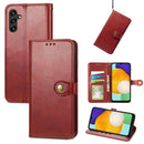 For Samsung Galaxy A13 5G Solid Color Leather Buckle Phone Case(Red)