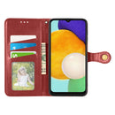 For Samsung Galaxy A13 5G Solid Color Leather Buckle Phone Case(Red)