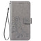For Samsung Galaxy S22+ 5G Four-leaf Clasp Embossed Leather Phone Case with Lanyard & Card Slot & Wallet & Bracket Function(Grey)