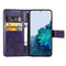 For Samsung Galaxy S22+ 5G Four-leaf Clasp Embossed Leather Phone Case with Lanyard & Card Slot & Wallet & Bracket Function(Purple)