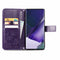 For Samsung Galaxy S22 Ultra 5G Four-leaf Clasp Embossed Leather Phone Case with Lanyard & Card Slot & Wallet & Bracket Function(Purple)