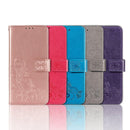 For Samsung Galaxy S22 Ultra 5G Four-leaf Clasp Embossed Leather Phone Case with Lanyard & Card Slot & Wallet & Bracket Function(Purple)