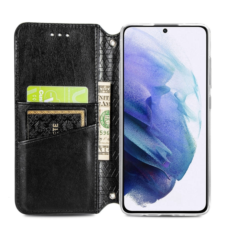 For Samsung Galaxy S22 5G Blooming Mandala Embossed Magnetic Horizontal Flip Leather Case with Holder & Card Slots & Wallet(Black)