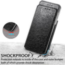 For Samsung Galaxy S22 5G Blooming Mandala Embossed Magnetic Horizontal Flip Leather Case with Holder & Card Slots & Wallet(Black)