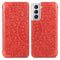 For Samsung Galaxy S22 5G Blooming Mandala Embossed Magnetic Horizontal Flip Leather Case with Holder & Card Slots & Wallet(Red)