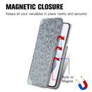 For Samsung Galaxy S22 5G Blooming Mandala Embossed Magnetic Horizontal Flip Leather Case with Holder & Card Slots & Wallet(Silver)