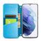 For Samsung Galaxy S22 5G Blooming Mandala Embossed Magnetic Horizontal Flip Leather Case with Holder & Card Slots & Wallet(Blue)