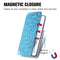 For Samsung Galaxy S22 5G Blooming Mandala Embossed Magnetic Horizontal Flip Leather Case with Holder & Card Slots & Wallet(Blue)
