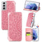 For Samsung Galaxy S22 5G Blooming Mandala Embossed Magnetic Horizontal Flip Leather Case with Holder & Card Slots & Wallet(Pink)