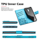 Butterfly Love Flowers Embossing Horizontal Flip Leather Case for OPPO Reno, with Holder & Card Slots & Wallet & Lanyard(Blue)
