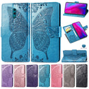 Butterfly Love Flowers Embossing Horizontal Flip Leather Case for OPPO Reno, with Holder & Card Slots & Wallet & Lanyard(Blue)