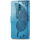 Butterfly Love Flowers Embossing Horizontal Flip Leather Case for OPPO Reno, with Holder & Card Slots & Wallet & Lanyard(Blue)