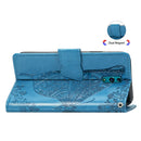 Butterfly Love Flowers Embossing Horizontal Flip Leather Case for OPPO Reno, with Holder & Card Slots & Wallet & Lanyard(Blue)