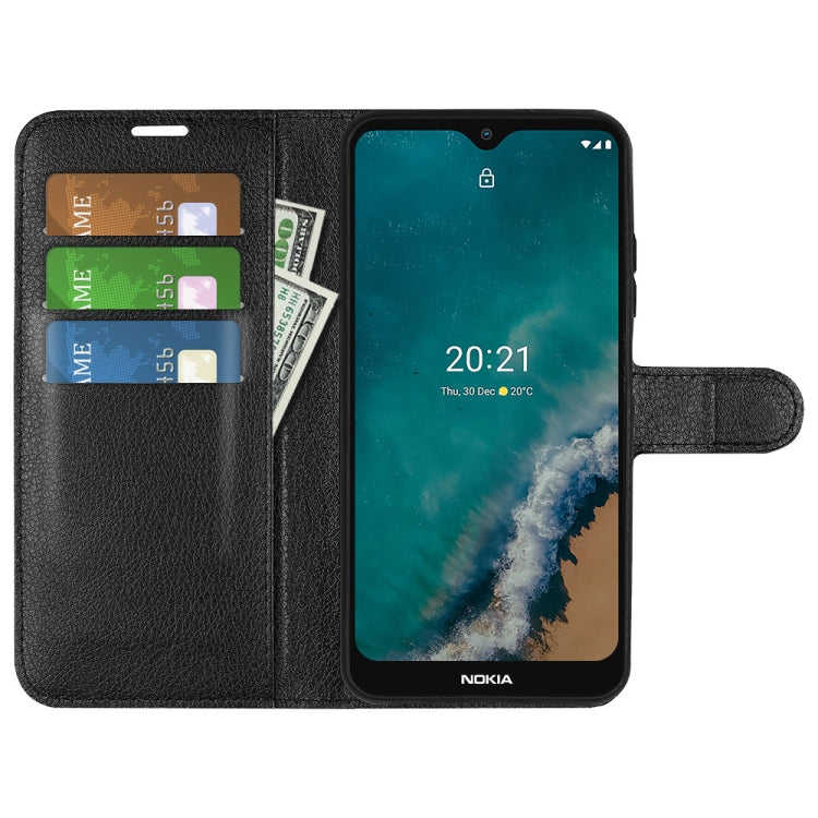 For Nokia G50 Litchi Texture Horizontal Flip Protective Case with Holder & Card Slots & Wallet(Black)