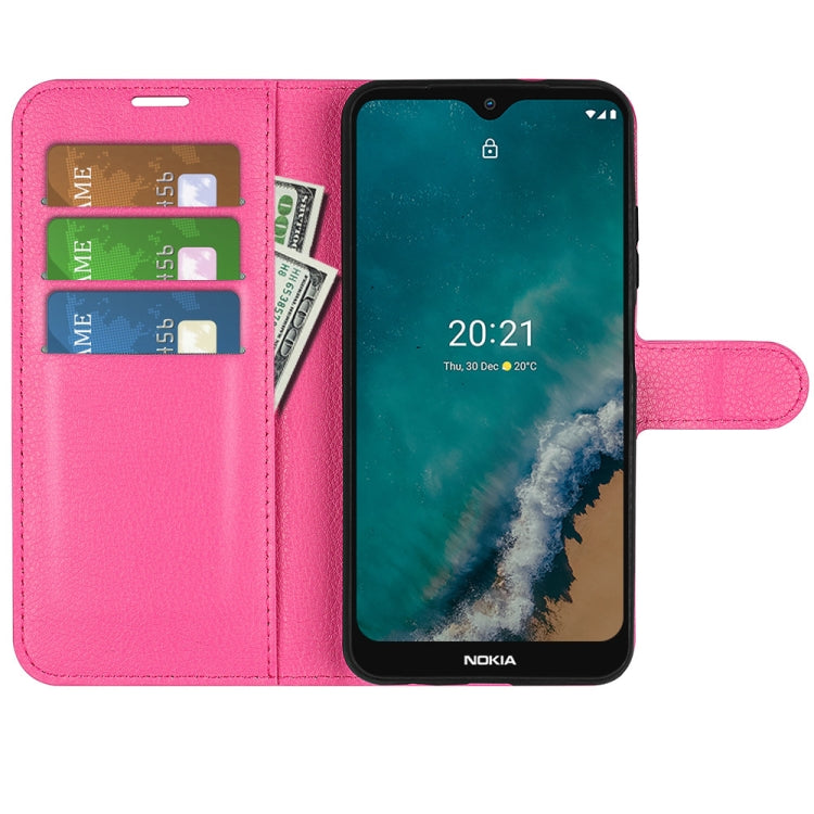 For Nokia G50 Litchi Texture Horizontal Flip Protective Case with Holder & Card Slots & Wallet(Rose Red)