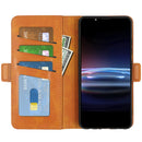 For Sony Xperia Pro-I Dual-side Magnetic Buckle Horizontal Flip Phone Leather Case with Holder & Card Slots & Wallet(Yellow)