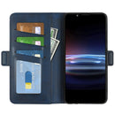 For Sony Xperia Pro-I Dual-side Magnetic Buckle Horizontal Flip Phone Leather Case with Holder & Card Slots & Wallet(Dark Blue)