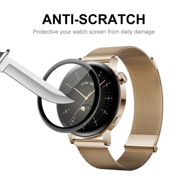 2 PCS For Huawei Watch GT 3 42mm ENKAY Hat-Prince Full Coverage 3D Curved Soft PC Edge + PMMA HD Screen Protector Film