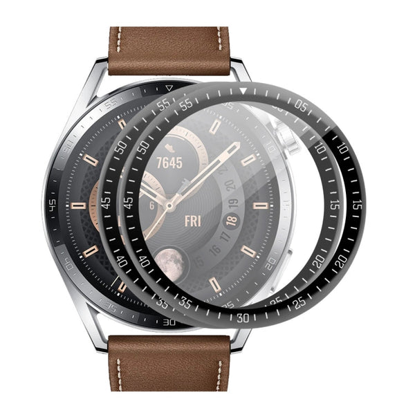 2 PCS For Huawei Watch GT 3 46mm ENKAY Hat-Prince Full Coverage 3D Curved Soft PC Edge + PMMA HD Screen Protector Film