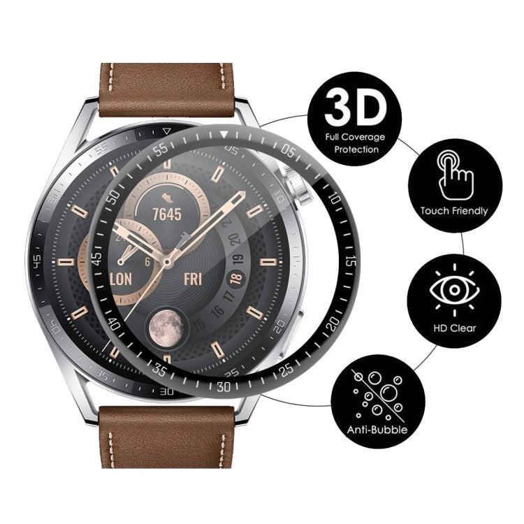 2 PCS For Huawei Watch GT 3 46mm ENKAY Hat-Prince Full Coverage 3D Curved Soft PC Edge + PMMA HD Screen Protector Film