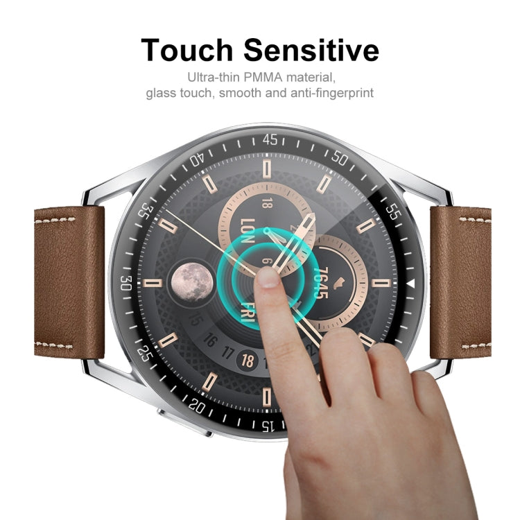 2 PCS For Huawei Watch GT 3 46mm ENKAY Hat-Prince Full Coverage 3D Curved Soft PC Edge + PMMA HD Screen Protector Film