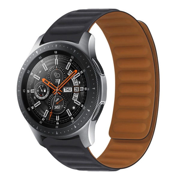 22mm Silicone Magnetic Watch Band For Honor Watch GS3 / Magic(Black)