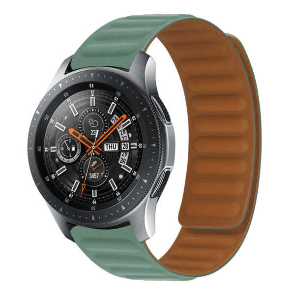 22mm Silicone Magnetic Watch Band For Honor Watch GS3 / Magic(Pine Needle Green)
