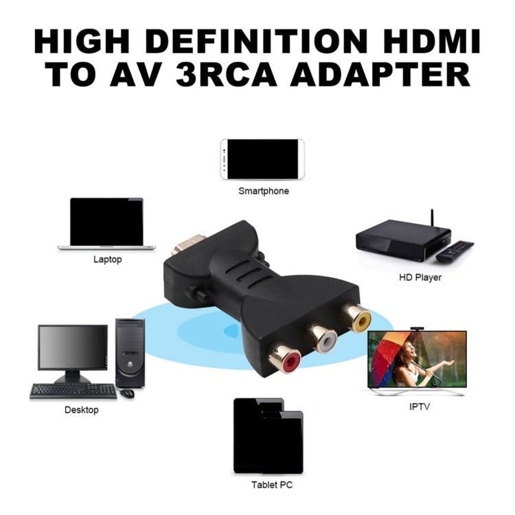 Gold-plated HDMI Male to 3 RCA Video Audio Adapter AV Component Converter for DVD Projector