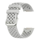 For Fitbit Charge 5 Monochromatic Breathable Silicone Watch Band(Moon White)