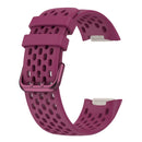 For Fitbit Charge 5 Monochromatic Breathable Silicone Watch Band(Wine Red)