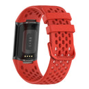 For Fitbit Charge 5 Monochromatic Breathable Silicone Watch Band(Purple)