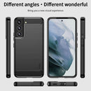 For Samsung Galaxy S22+ 5G MOFI Gentleness Series Brushed Texture Carbon Fiber Soft TPU Case(Black)
