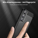 For Samsung Galaxy S22+ 5G MOFI Gentleness Series Brushed Texture Carbon Fiber Soft TPU Case(Blue)