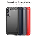 For Samsung Galaxy S22+ 5G MOFI Gentleness Series Brushed Texture Carbon Fiber Soft TPU Case(Blue)