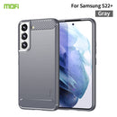 For Samsung Galaxy S22+ 5G MOFI Gentleness Series Brushed Texture Carbon Fiber Soft TPU Case(Gray)