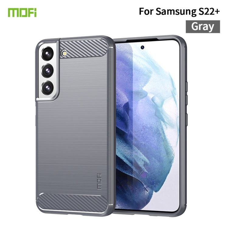 For Samsung Galaxy S22+ 5G MOFI Gentleness Series Brushed Texture Carbon Fiber Soft TPU Case(Gray)