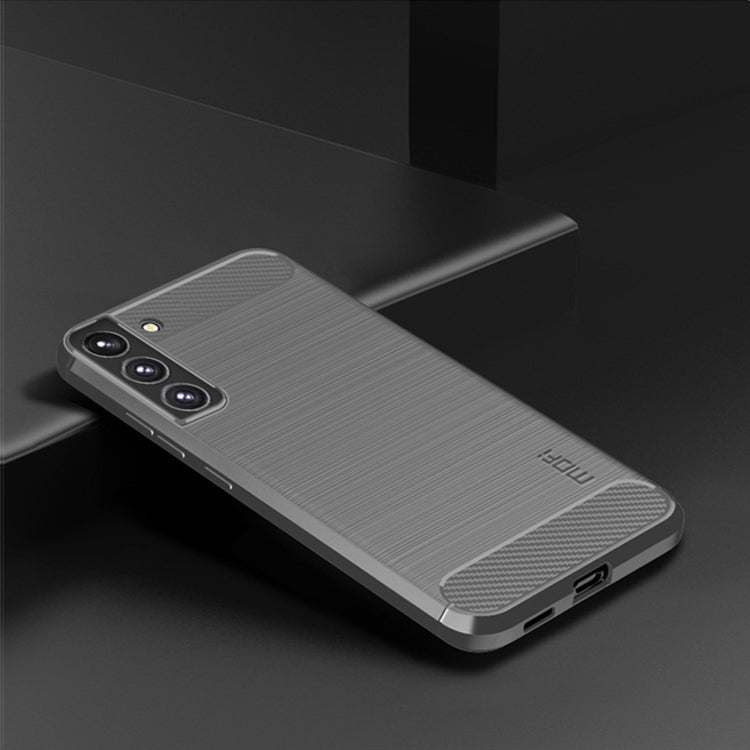 For Samsung Galaxy S22+ 5G MOFI Gentleness Series Brushed Texture Carbon Fiber Soft TPU Case(Gray)