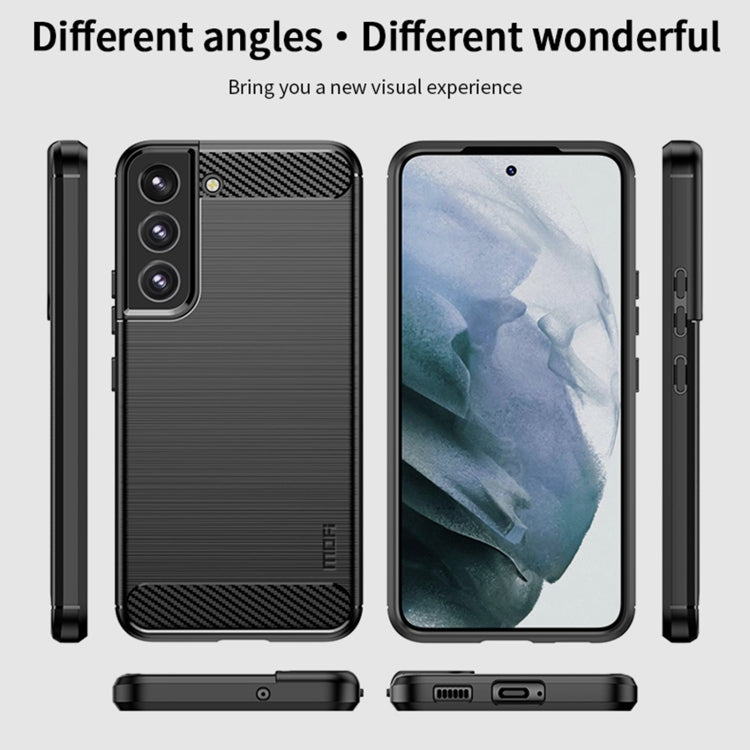 For Samsung Galaxy S22+ 5G MOFI Gentleness Series Brushed Texture Carbon Fiber Soft TPU Case(Gray)