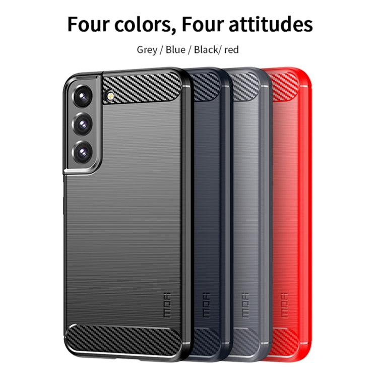 For Samsung Galaxy S22+ 5G MOFI Gentleness Series Brushed Texture Carbon Fiber Soft TPU Case(Gray)